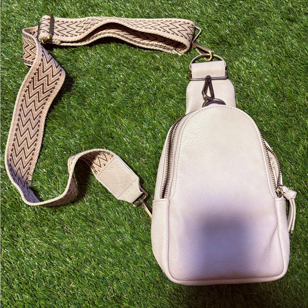 Anthropologie Cream Crossbody Bag